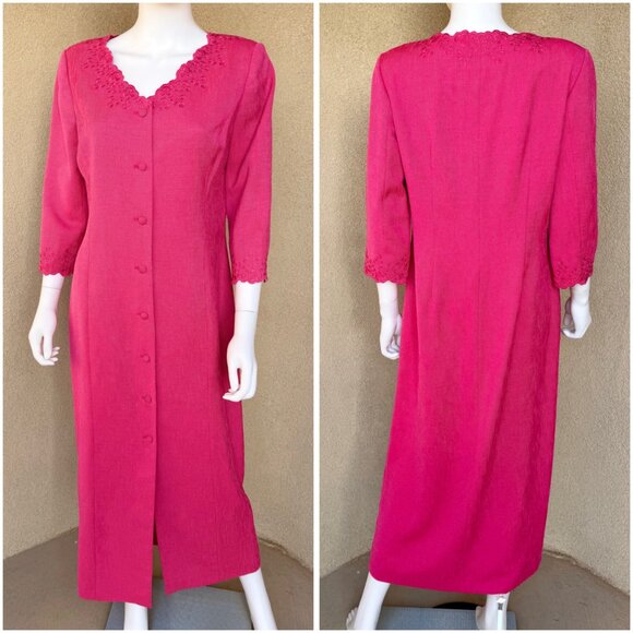 Jackie Kennedy Style 80s does 60s Button Front Dress 10 - Picture 4 of 9